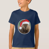Kerstbever - Kinderen Basic T-Shirt (Voorkant)