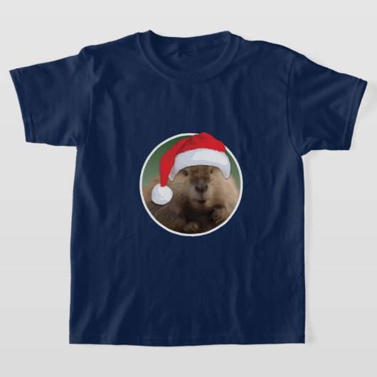 Kerstbever - Kinderen Basic T-Shirt (Laagn)