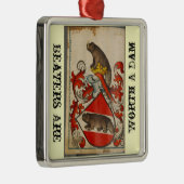 kerstbever metalen ornament (Rechts)