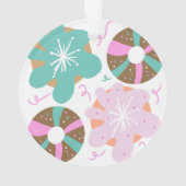 Kerstbevrokken Donuts Roze Doodles Ornament (achterkant)