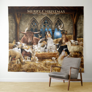 Kerstbevruchting bij alle dieren met ruchte koloni wandkleed