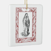 Kerstbevruchting Madonna en Child Holly Ceramic Keramisch Ornament (Rechts)