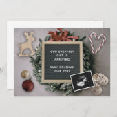 Kerstbewerkbare Baby Sonogram Zwangerschap Aankondiging (Voorkant / Achterkant)