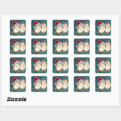 kerstbezit vierkante sticker (Vel)