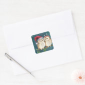kerstbezit vierkante sticker (Envelop)