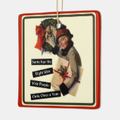 Kerstbezoek  Funny Holiday Keramisch Ornament (Links)