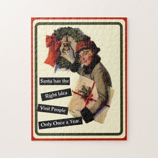 Kerstbezoek  Funny Holiday Legpuzzel (Verticaal)