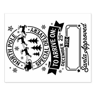 Kerstbezorgdienst Kerstmis Rubberstempel