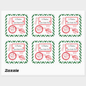 kerstbezorging Noordpoolpost vanuit Santa Squ Vierkante Sticker (Vel)