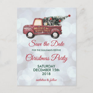 Kerstbezorging Truck Party Save the Date Briefkaart