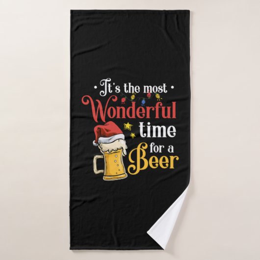 kerstbier badhanddoek (Badhanddoek)