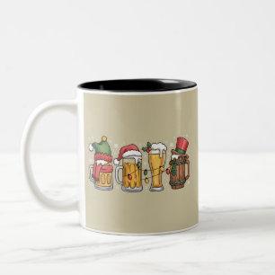 Kerstbier Drinken Liefhebber Geschenk Feest Spirit Tweekleurige Koffiemok