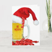 Kerstbier en pet feestdagen kaart (Voorkant)