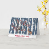 kerstbier met Berry Tree Card Kaart (Gele Bloem)