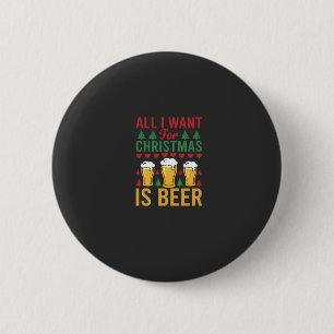 Kerstbier Vakantie Drinken Ronde Button 5,7 Cm