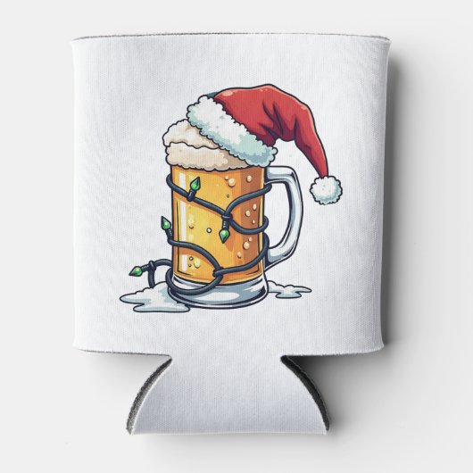 Kerstbier verpakt met kerstverlichting blikjeskoeler (Voorkant)