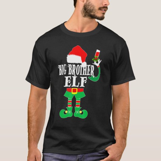 KerstBig Brother ELF mas Pajama Matching Fam T-shirt (Voorkant)