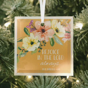 kerstbijbel Verse Glass Ornament