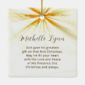 kerstbijbel Verse modern design - speciaal aangepa Keramisch Ornament (Achterkant)