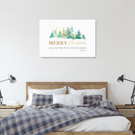 kerstbijbel Verse psalm 96:12 Canvas Afdruk (Insitu (Slaapkamer))