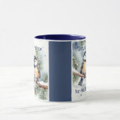 Kerstbijbelcitaat Schattigee Chickadee-vogels Mok (Midden)