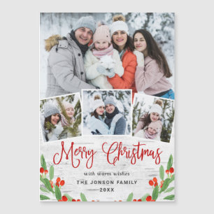 Kerstbijtende Birch Bark 4 PHOTO Magnetic Card