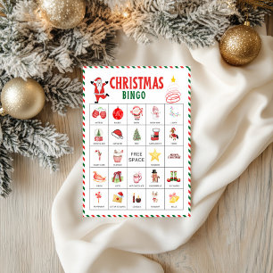 Kerstbingokaarten   Kerstfeestspel voor kinderen Flyer