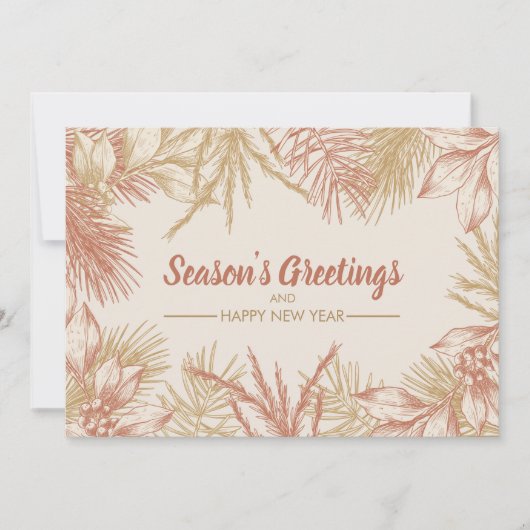 kerstblad feestdagenkaart (Voorkant)