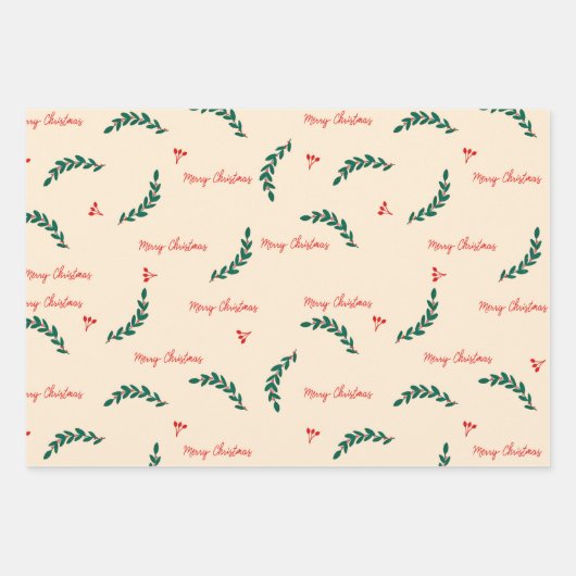 kerstblad inpakpapier vel (Voorkant 3)