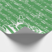 kerstblad met groen kerstblad cadeaupapier (Hoek)