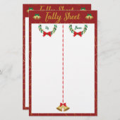 kerstblad voor kerstbunco-spellen (Voorkant / Achterkant)