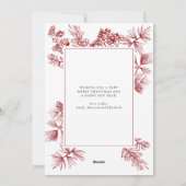 Kerstbladeren rode foto feestdagenkaart (Achterkant)