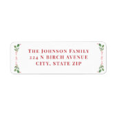 KerstBladgroen en rood Etiket (Voorkant)