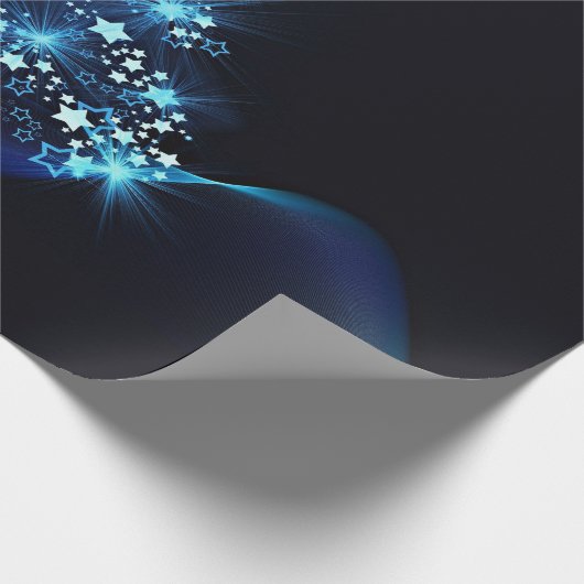 Kerstblauw Cadeaupapier (Hoek)