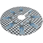 Kerstblauw en witte gember jar kerstboom rok (Gekanteld)
