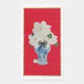 Kerstblauw en witte gember jar servet (Voorkant)