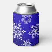 Kerstblauw en witte sinaasappel blikjeskoeler (Blikje Achterkant)