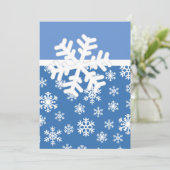 Kerstblauw en witte sneeuwvlok kaart (Staand voorkant)