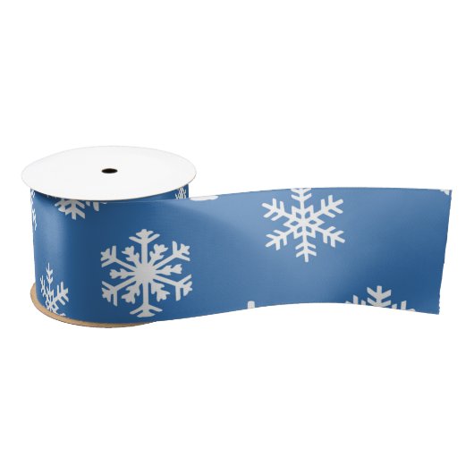 Kerstblauw en witte sneeuwvlok lint (Spoel)