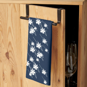 kerstblauw Feestdagen Theedoek