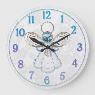 Kerstblauw Filigree Angel van Faith Grote Klok