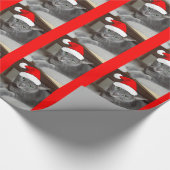 Kerstblauw, grijs cadeaupapier (Hoek)