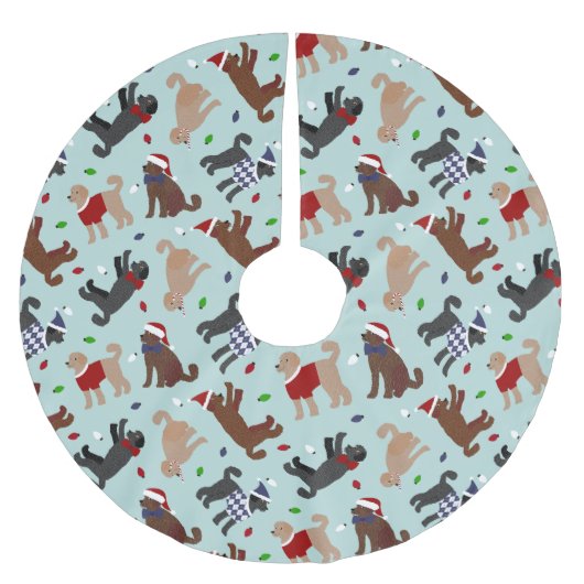 Kerstblauw Kerstboom Rok (Voorkant)