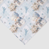 Kerstblauw Kleine Sneeuwman Tissuepapier (Detail)