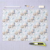 Kerstblauw Kleine Sneeuwman Tissuepapier (Craft)