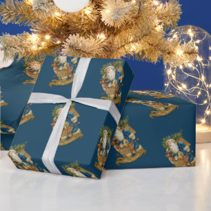  kerstblauw met kerstblauw cadeaupapier