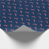Kerstblauw rood snoeprietpatroon cadeaupapier (Hoek)