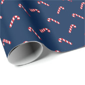 Kerstblauw rood snoeprietpatroon cadeaupapier (Rol Hoek)