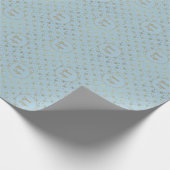 Kerstblauw Snowflake detailhandel - Aangepaste Log Cadeaupapier (Hoek)