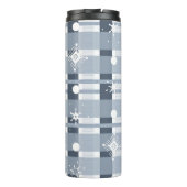 Kerstblauw Snowflakes Thermosbeker (Achterkant)